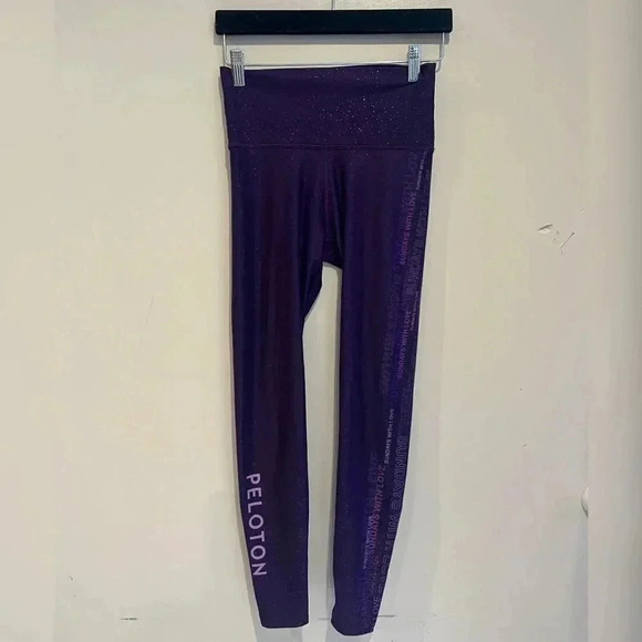 WITH X Peloton Sundays With Love Purple Sports Bra and Leggings SET - Picture 4 of 6